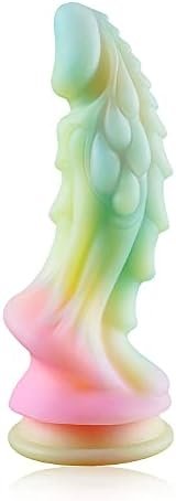 Liquid Silicone Realistic Dildo, T-Explorer Gradient Color Penis For Vaginal Anal Dildo With Strong Suction Cup For Hands-Free Play Classic Monster Dildo Sex Toys For Women Adult Couple (M)
