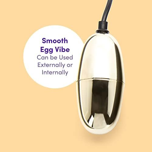 Lovehoney Power Play Vibrating Egg - 2.5 Inch Bullet Vibrator With Wired Remote Control - Smooth 7 Function Vibrator For Women - Gold - Image 3