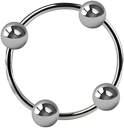 Anmooee Stainless Steel Penis Ring 4 Beads Sex Toys For Men Male Delay Ejaculation Metal Cock Ring Glans Stimulator Sex Increase Orgasm