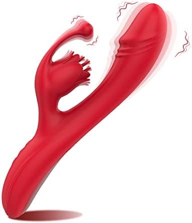 Rose Sex Toys For Women, G Spot Dildo Rabbit Vibrator With Heating Function, Rose Sex Stimulator With 10 Licking And Vibrating Modes Adult Sex Toy