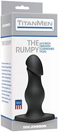 Doc Johnson Titanmen - The Rumpy - 6.5 Inch Durable Anal Plug With 6.9 Inch Girth And Phallic Tip - Flared Safety Base - Matte Finish - Butt Plug - Black - Image 2