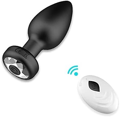 Erun Vibrating Butt Plug, Silicone Rechargeable Anal Vibrator With Remote Control 10 Vibration Modes Waterproof Anal Adult Sex Toys For Men, Women And Couples Black