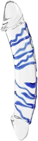 Double Ended Glass Dildo For Anal Vagina For Women,Big Realistic Crystal Penis With Raised Spiral Texture For G-Spot Stimulator Double Head Dong