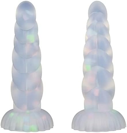 Anal Plug Butt Plug With Strong Suction Cup Luminous Liquid Silicone Dildo Masturbator G-Spot Anal Clitoris Vaginal Stimulator Sex Toy Dildo Prostate Massager For Men Women Couple Play (L) - Image 2