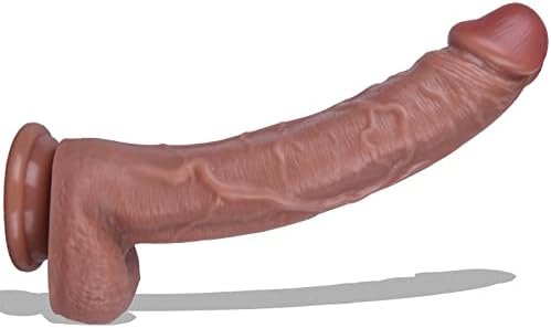 Realistic Dildo For Experienced User Lifelike Huge Silicone G-Spot Stimulation Anal Sex Toy, Soft Large Dildos For Women With Strong Suction Cup For Hands-Free (Black)