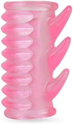 Amosfun Men Lock Fine Male Silicone Penis Adult Sex Product Sleeve Cock Ring Extender(Pink Double Thorn Ring) - Image 3