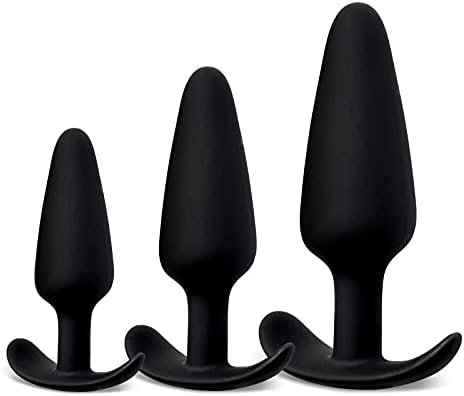 Sexy Toys, 3Pcs Silicone Anal Plugs Training Set/Prostate Massage Anus Dilator Anal Ball For Beginner Men Women/Butt Plug Trainer Kit