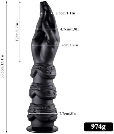 Samko Black Fist Dildo,13.1In Realistic Hand Dildo Silicone With Hand Free Suction Cup,Huge Dildo Anal Fisting For Men Women - Image 2