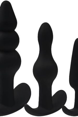 Anal Bead Plugs Kit 3 Pack, Silicone Butt Plug Training Set From Beginner To Advanced Player For Comfortable Long-Term Wear, Anal Sex Toys For Men Women, Prostate Massage Anus Ball Dilator For Couple