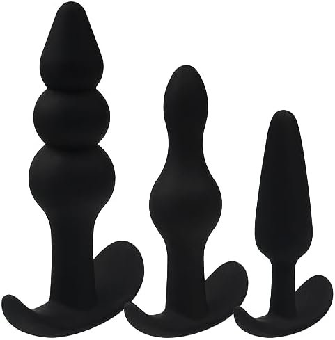 Anal Bead Plugs Kit 3 Pack, Silicone Butt Plug Training Set From Beginner To Advanced Player For Comfortable Long-Term Wear, Anal Sex Toys For Men Women, Prostate Massage Anus Ball Dilator For Couple