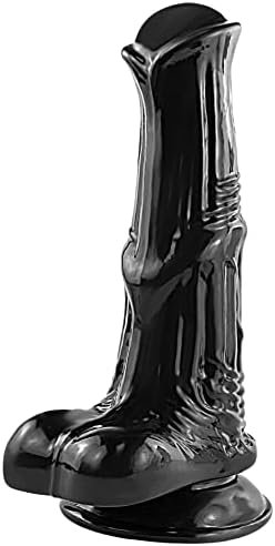 8.3 Inch G Spot Horse Dildos, Flexible Anal Sex Toys With Suction For Men Black