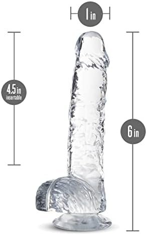 Blush 6 Inch Crystalline Dildo - 1" Slim For Beginners - Strapon Compatible Suction Cup For Hands Free Fun - Realistic Lifelike Hand Sculpted Anal Vaginal Adult Sex Toy For Men Women Couples - Clear - Image 3