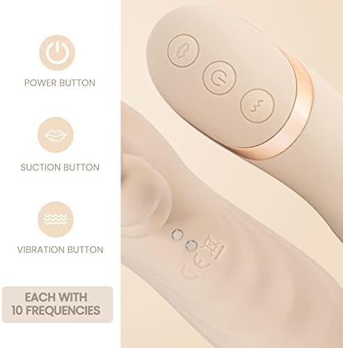 Dual Penetration Vibrator With Clitoris G Spot Stimulator And Anal Beads, Anal Sex Toy For Women Or Couples (Wabi-Sabi Beige) 1.0 Count - Image 2