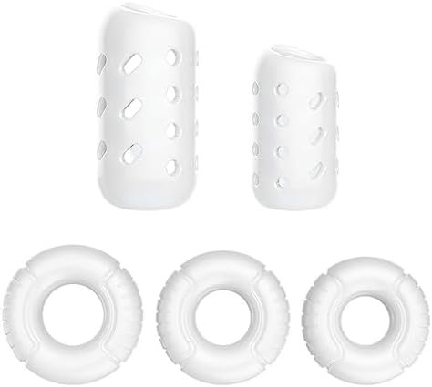 Reusable Silicone 3 Penis Rings & 2 Delay Cock Sleeve Ultra-Soft Sex Toy Cock Enlarger Delay Ejaculation Toys For Men Couple
