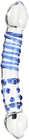 Aptitan 7.1" Double Ended Glass Dildo Crystal Penis Female Masturbation Sex Pleasure Wand Anal Butt Plug