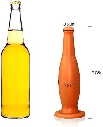 Fst Liqiud Silicone Butt Plug, Ultra Soft Anal Plug Beer Bottle Shape P-Spot Stimulation Anus Dilator For Men Women (L) - Image 2