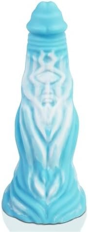 Tariss'S Silicone Anal Dildo With Suction Cup Base Design Flexible Anal Plug For Anus Dilation Soft Sex Toy For Men Women Couple Blue And White 11.02 Inch