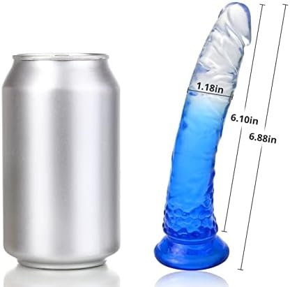 Realistic Jelly Dildo, G-Spot Dildo With Strong Suction Cup For Hands-Free Play, Flexible Lifelike Penis Female Clit Vaginal Masturbation Toy With Realistic Head And Veins Shaft Blue - Image 3