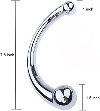 Uleade G-Spot Massage Double-Ended Dildo, Stimulate Fetish Anal Plug Dildo Metal Curved Dual Ended Masturbation Sex Toy For Couple, Large - Image 2