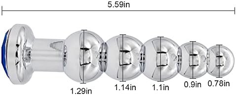 Anal Plug Gem Anal Beads - 5 Beads Metal Butt Plug Pleasure Wand Anal Sex Toys For Men And Women Romi - Image 3