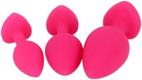 Eastern Delights Anal Sex Trainer 3Pcs Kit Heart Silicone Jeweled Butt Plugs (Black) - Image 3