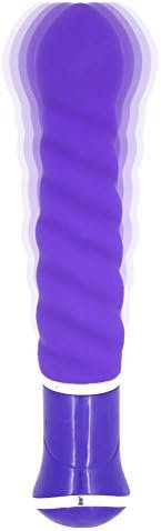 Silicone Swirl Textured Rechargeable Vibrator Powerful Vibrations For Orgasm Sex Toy - Image 2