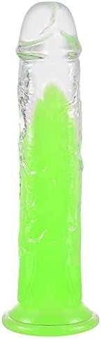 Glow In The Dark Dildo,7.7 In Green Dildo Luminous With Strong Suction Cup For Hands-Free Play For Women/Men/Gay