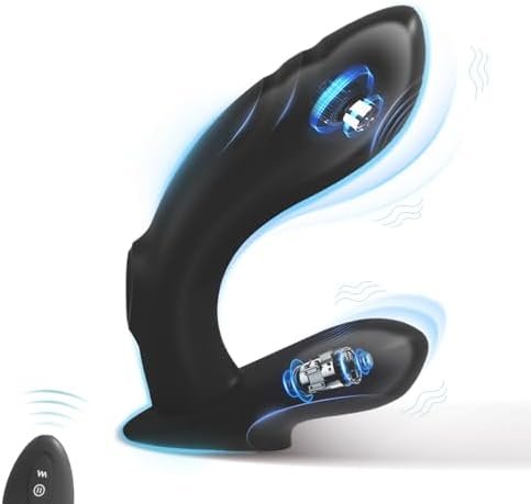 Anal Plug Vibrator Prostate Massager With Finger Tapping Male Sex Toys, Arch-Design Vibrating Butt Plug Sex Toy For Men With Remote Control 5 Tapping & 10 Vibrating Modes, Adult Toy For Women Couple