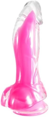 Shkanla Realistic Luminous Dildo, 8.7 Inch Big Dildos With Strong Suction Cup Adult Sex Toys For Women Men Gay, Lifelike Fake Penis G Spot Vaginal Anal Stimulator With Curved Shaft & Balls (M)