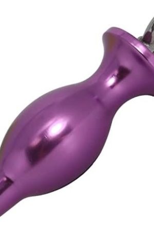 Bulbed Anal Plug With Pull Ring Purple