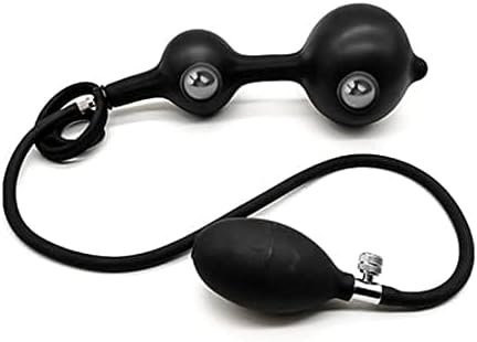 Silicone Inflatable Anal Plug Vibrating Steel Built-In Two Balls Inflatable Butt Anal Pump,Silicone Expandable Anal Sex Toys Adult For Man And Women, Steel Ball Included