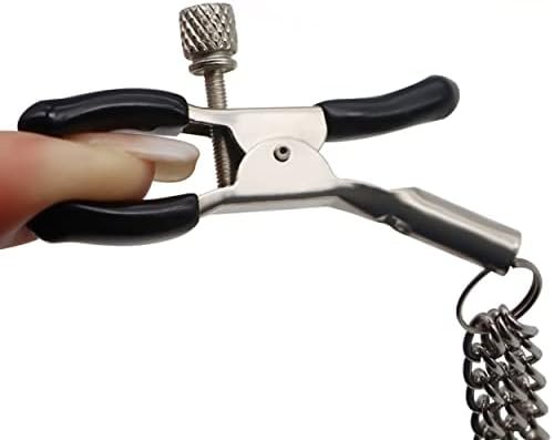 Kisshake Nipple Clamp With Chain Breast Clips Nipple Stimulator Bdsm Restraint Kits Adult Sex Toys For Women Solo Play Or Couples Fun Adjustable Fetish Nipple Teasers Breast Sensual Nipple Clips - Image 3
