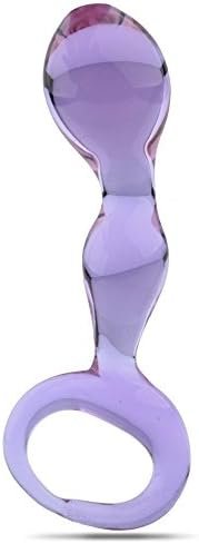 Wowlife New Designed Purple Glass Dildo Butt Anal Anus Plug Glass Crystal Wand