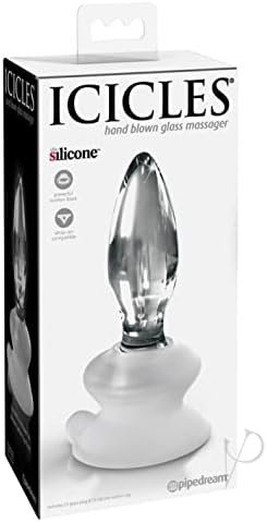 Icicles No. 91 Hand Blown Glass Butt Plug W/Suction Cup - Clear