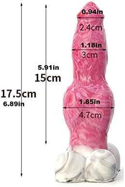 Frrdei Color Simulation Wolf Dog Dildo Male And Female Adult Sex Toys, Alien Monster Dildo Anal Plug Sex Toys - Pink Grey Smaller Size 1.0 Count - Image 2