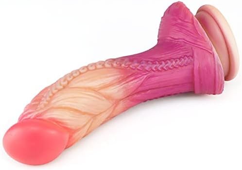 Liquid Silicone Realistic Dildo Prostate Massager Vaginal G-Spot With Suction Cup For Hands-Free,Butt Plug Anal Toy Anal Plugs Gradient Purple Dildo Discreet Packaging - Image 2
