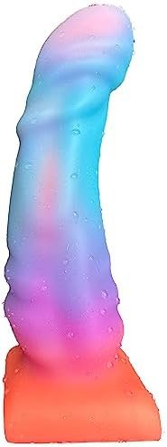 7.9" Starry Sky Silicone Realistic Dildo, Anal Dildo With Strong Suction Cup For Hands-Free Play,Flexible Dildos Adult Sex Toy For G-Spot Compatible With Strap On Dildo Harness