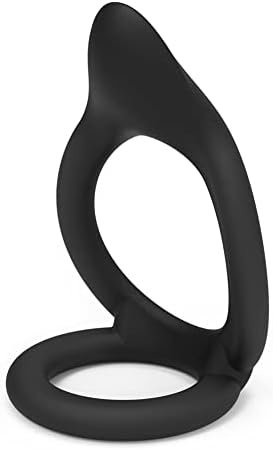 Silicone Cock Ring For Men Pleasure, Penis Rings For Male Enhancement Testicles 2 In 1 Ultra Soft Stretchy Erection Ring For Penis Men Toys Black