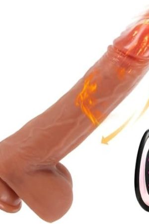 Rozonii Handheld 1 Dildo Strapless Thrusting Realistic Vibrator For Women,Silicone Heated Sucker Penis Adult Sex Toys Remote Dildos Stimulator Remote 3 Vibrations Modes G Spot Sex Games Couple (Brown)