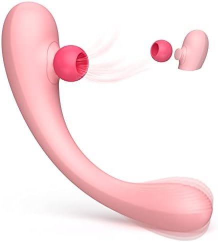 Luzhu G Spot Sucking Vibrator Dildo For Women Vaginal Health, Rose Sex Toy Stimulator With Tapping Function 9 Sucking & 9 Vibrating Modes, Waterproof Silicone Dildo Adult Sex Toys For Women Couple