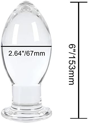 Epichao Huge Head Glass Butt Plug, Clear, Extra Large (Short Large) - Image 2