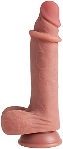 8.5 Inch Realistic Dildo With Suction Cup Base For Hands-Free Play,Lifelike G-Spot Dildo With Movable Foreskin For Vagina Anus Intercourse Adult Sex Toy For Women,Compatible With Strap-On Harness
