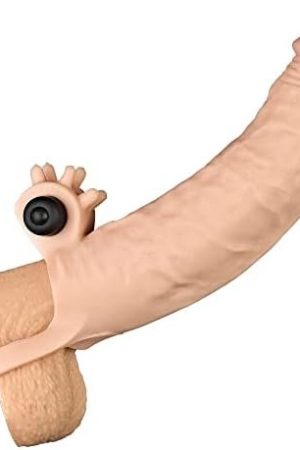 Adult Sex Toy, Vibrating Penis Sleeve Penis Extension Extensions Vibrating Cock Ring Penis Ring Vibrator Penis Pump Enlargement Pumps Hollow Strap On Dildo Strapon Harness (Flesh)