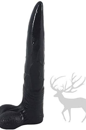 Animal Dildo, 10 Inch Realistic Deer Penis Ultra Long Elk Cock, Anal Plugs For Men Women (Black)