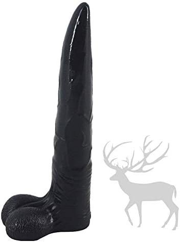 Animal Dildo, 10 Inch Realistic Deer Penis Ultra Long Elk Cock, Anal Plugs For Men Women (Black)