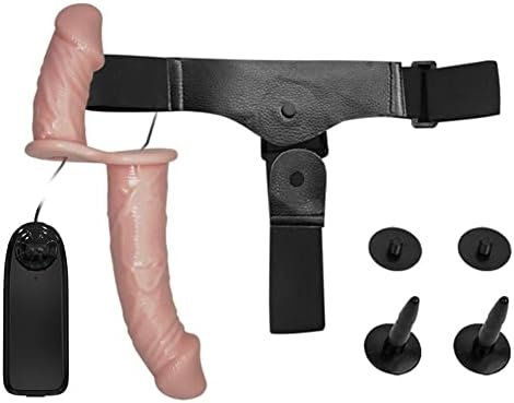 Frrdei Vibrating Double Sided Dildo Strap On Wearable Harness Realistic Vibrator Penetrator Toy Two Ended Dildo, Headed Dong Penetation G Spot And Anal Plug For Women Lesbian - Flesh - Image 3