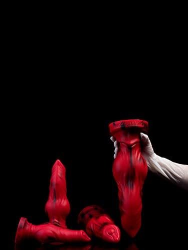 Large Size Long Knotted Silicone Artificial Dog Dildo - Wolf Silicone With Big Knot Platinum Silicone Material(Red) - Image 3