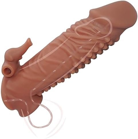 Realistic Penis Sleeve Extender Cock Rings For Men Erection, Reusable Condom Penis Ring Sheath Girth Extension, Male Silicone Thick Penis Pump Sleeve Enlarger Adult Sex Toys Games For Men And Couples