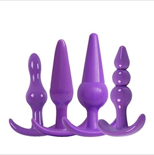 Erun 7Pcs Waterproof Silicone Anales Trainer Set Plug Adults Vibrating Anal Beads Butt Plug For Women And Men Anal,With Beads Plug Kit (Purple) - Image 3