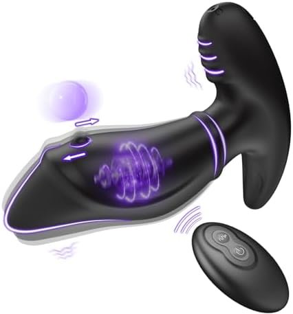 Prostate Massager, Anal Vibrating Butt Plug Vibrator With Remote Control 10 Mode Ball-Sprint Powerful P-Spot Stimulation Mens Hands Free Play Solo Anal Sex Toys For Men, Women And Couples